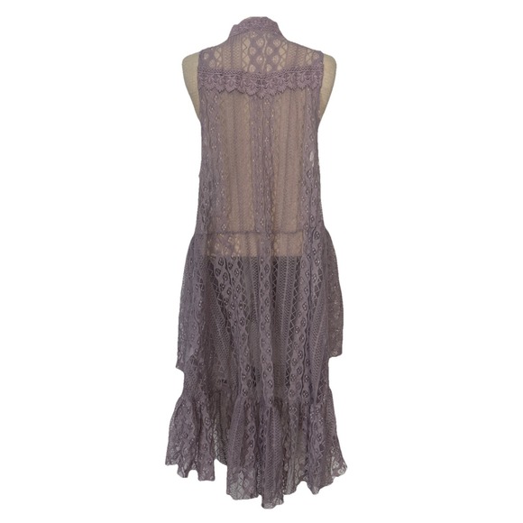 Victorian House Branson Lace Mesh Open Flowy Tiered Cardigan Romantic Boho Fairy - Picture 5 of 11